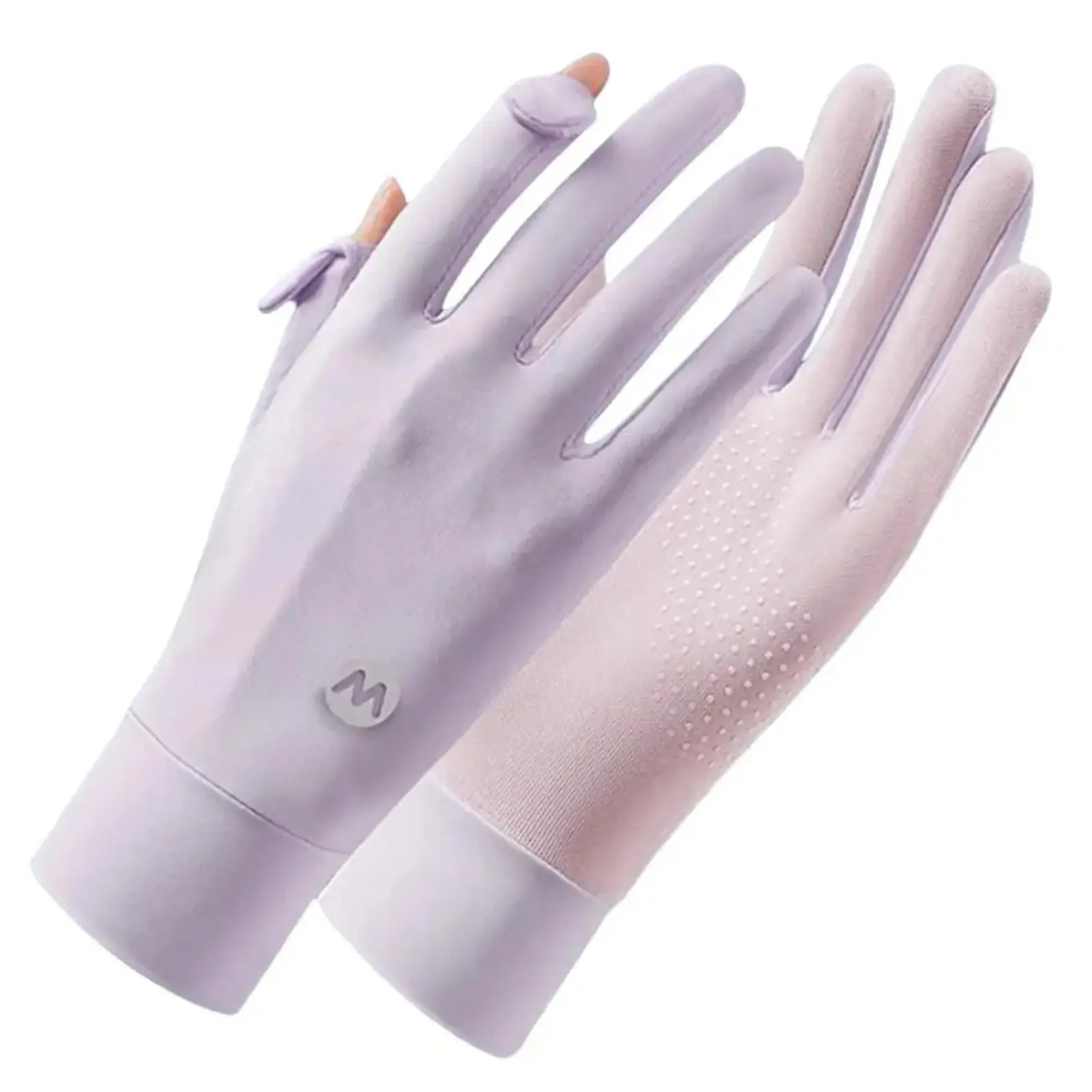 Women's UPF50+ Sun Protection Gloves - Full Finger Ice Silk, Breathable, Non-Slip, Touchscreen Compatible for Driving, Cycling