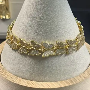 Luxury Butterfly Crystal Bracelet – 14K Gold Laminated 8.5”