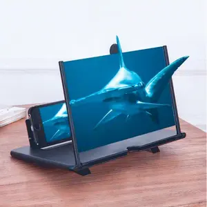 12" Screen Magnifier Amplifier with Mobile Phone Holder for Movies Videos Red Gift Choice for Cellphone Smartphone Stand Enhance Viewing Experience