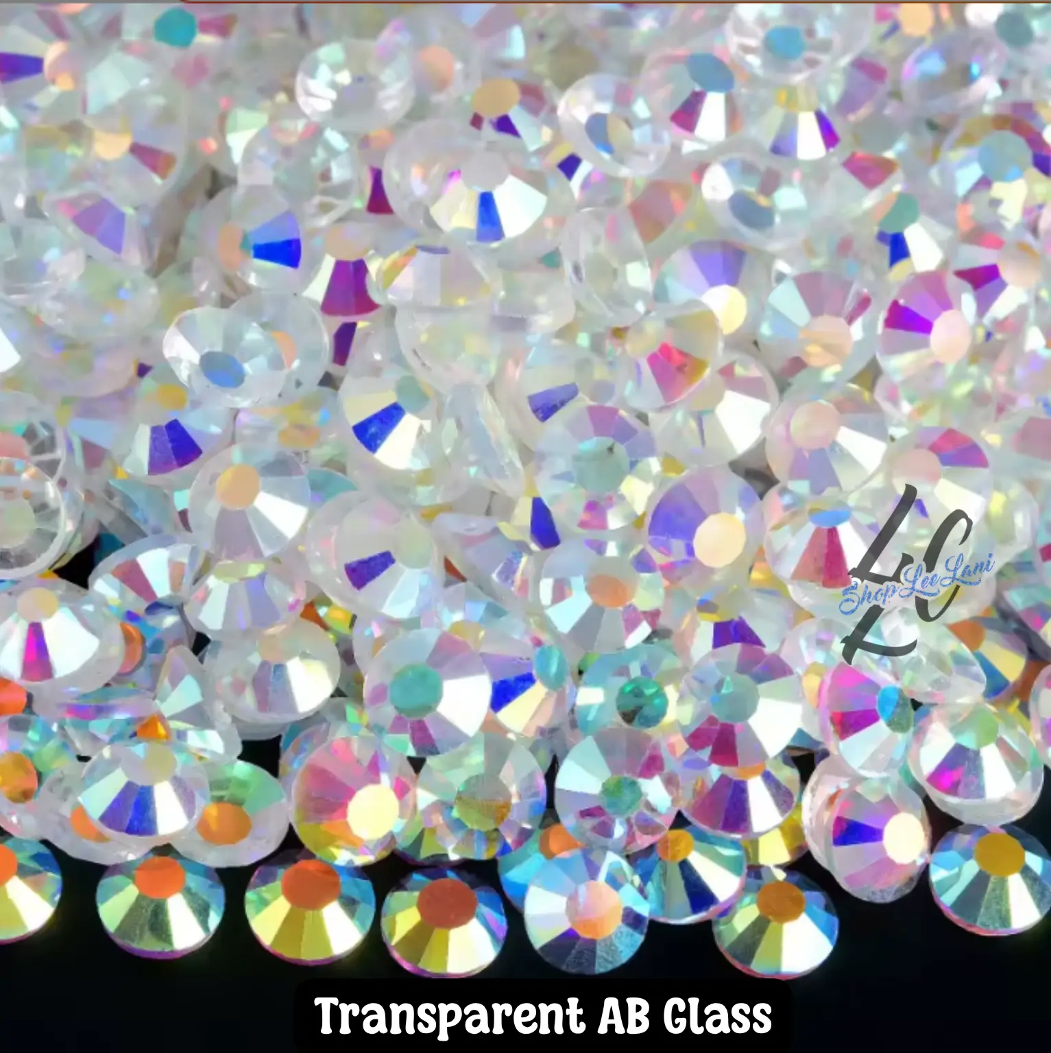 Transparent AB Glass Rhinestones ✨ Crystal AB Flatback Bling (Multiple Sizes)