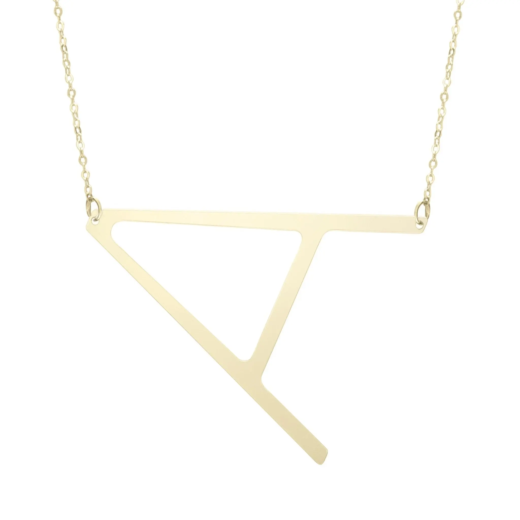 14k Yellow Gold Initial Letter Pendant Necklace, 18"