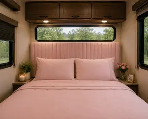 Nestl RV Floating Headboard - Peel & Stick Upholstered Headboard for Campers, RVs - No Drilling Required, Available in Boucle, Velvet, Linen Fabrics & Multiple Colors