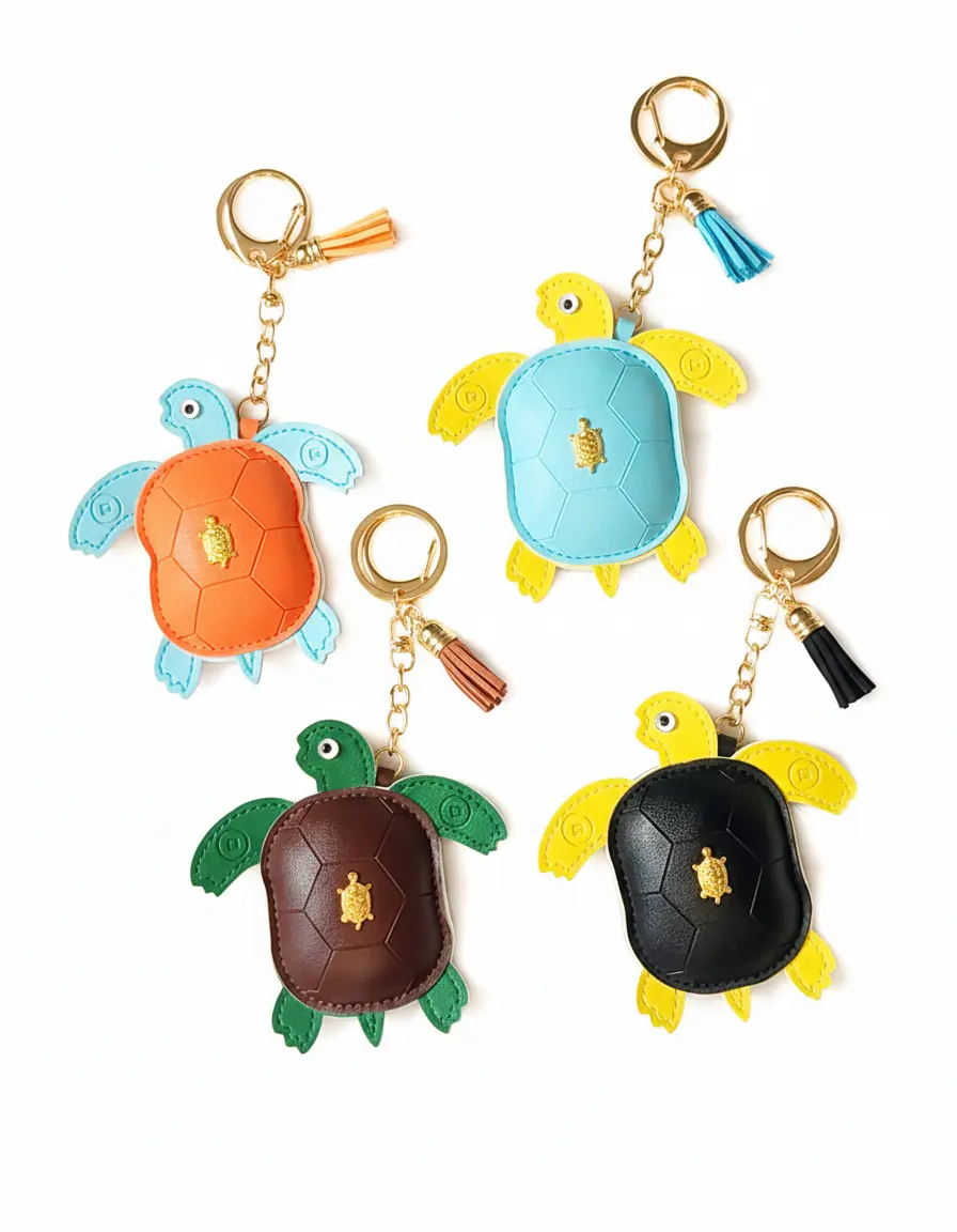 PU Leather Bag Charm Keychain - Stitched Chain, Cute Purse Accessory, Trendy Design for Backpacks, Purses, Handbags, Luggage, Backpack Charms, Trendy Bag Charms