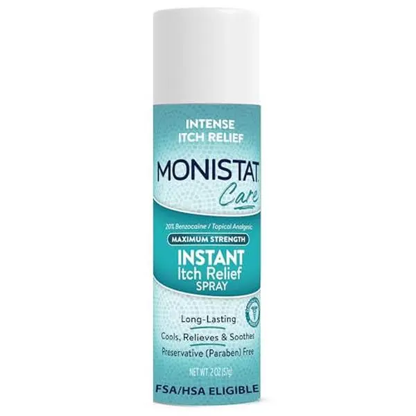 Monistat Instant Itch Relief for Women, Feminine Spray, 2 Oz | Feminine Care Spray, Relief from Intense Vaginal Itch, Maximum Strength Spray, Cools & Soothes Irritated Skin