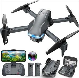 Drone with 1080P HD Camera Dark Black Foldable Drone for Adults - One Key Take Off/Land, 3 Speed Mode, 360° Flip with Carrying Case