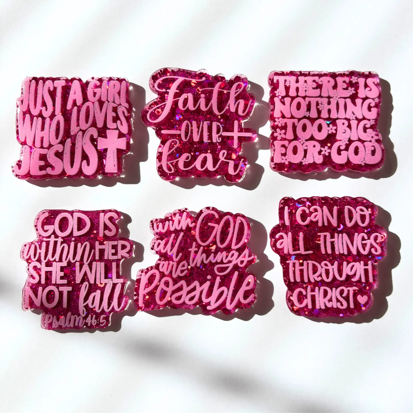 Pretty in Pink Scripture Badge Reels