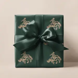 Dark Green Rodeo Cowboy Western Wrapping Paper Roll, Christmas Cowboy Wrapping Paper, Dark Green Wrapping Paper Christmas