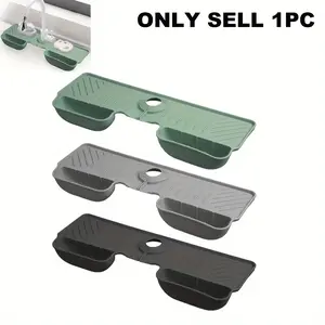 Sink Draining Pad, Silicone Sink Splash Guard, Adjustable Faucet Splash Mat, Silicone Sponge Holder, Silicone Faucet Mat, Home Organizer, Water Splash Guard