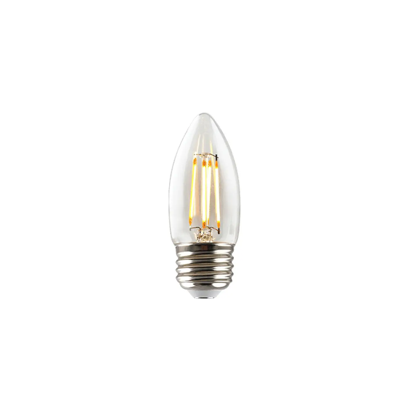 3.3W LED Dimmable Filament B11 Bulb, 300 Lumens, 2700K, E26 Base, 92 CRI, Energy Star, Clear Finish