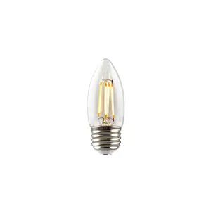3.3W LED Dimmable Filament B11 Bulb, 300 Lumens, 2700K, E26 Base, 92 CRI, Energy Star, Clear Finish