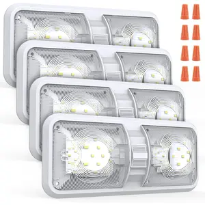 RV Lights Interior 12 Volt Led Lights 1000LM 8W RV Ceiling Dome Light with Switch Natural White 4Pack for Camper Trailer Boat