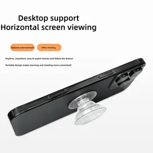 Transparent Phone Grip with Extendable Stand, Portable 3 in 1 Anti-Drop Cell Phone Stand Holder for Hands-Free Viewing, Compatible with All Phones, Smartphone Holder