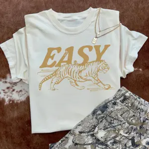 Easy Tiger tee Vintage Inspired Shirt, vintage western graphic tees, western outfits women, women's graphic tees, western clothing, cowgirl outfits stuff, country concert outfits, western tops stuff clothes Casual Comfort