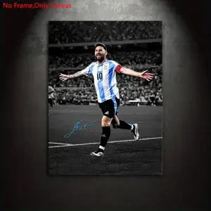 1 piece/set frameless canvas painting print poster, unframed art print, Classic realistic art, Legend Messi Argentina Celebration,perfect gift for football lovers, ideal gift for bedroom, dorm, living room, toilet,dorm hallway, kitchen, wall decoration