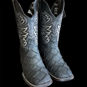 Matte black fish boots