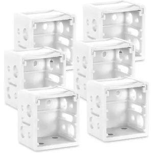6 Pieces 1 Inch White Profile Blind Brackets Box Mounting for Window Blinds Headrail