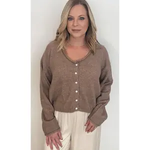Coastal Sand Cardigan-Mocha