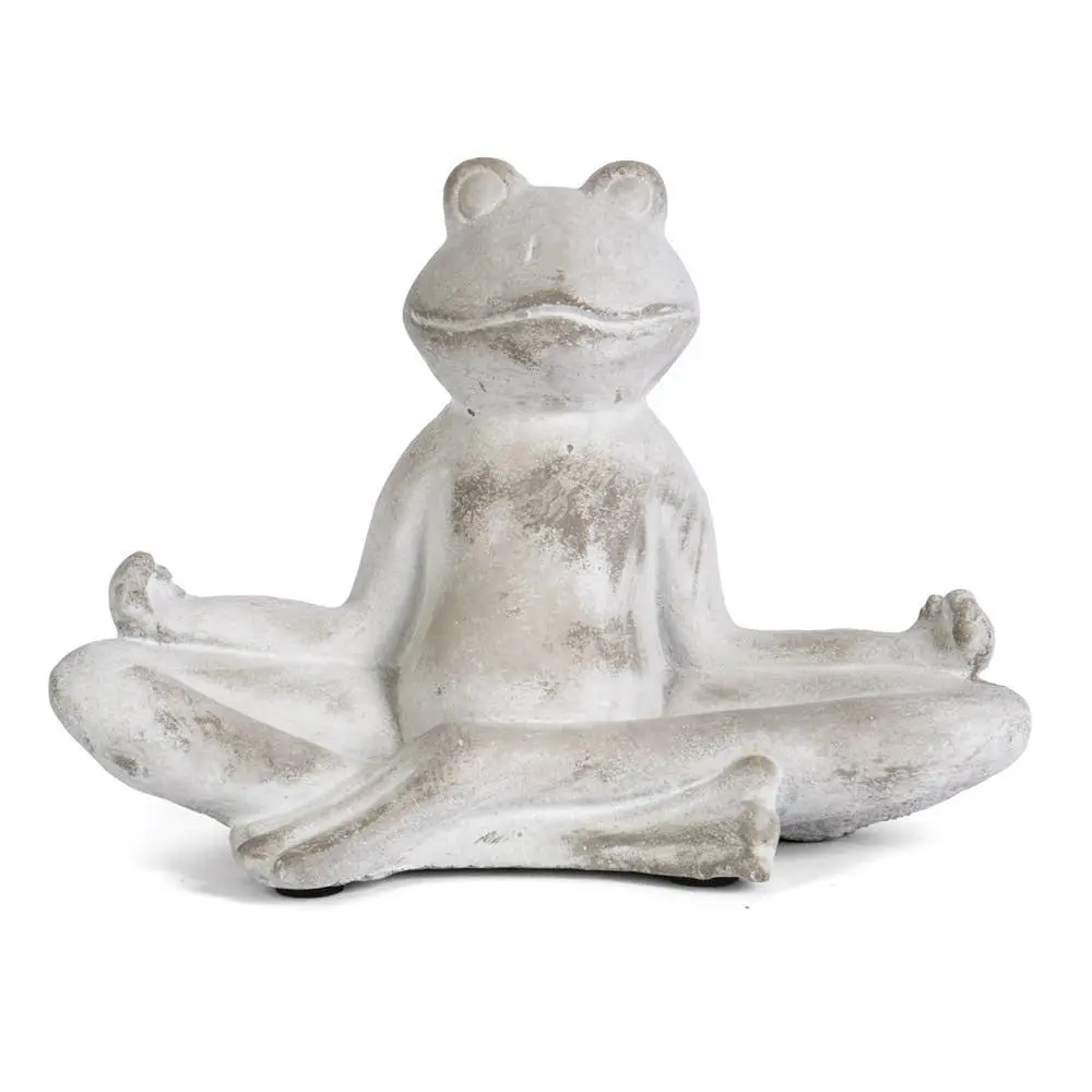 Meditating Garden Cement Frog