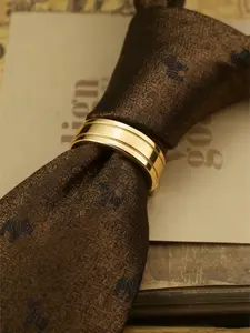 Men's Versatile Tie Clip Unique Texture D-Shaped Buckle Business Simple Men's Tie Ring Suitable for Daily Business Negotiations