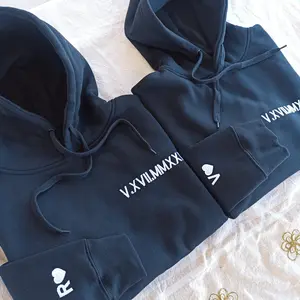 Roman Numeral Hoodie Anniversary Matching Hoodies Custom Hoodie Personalized Date And Initial Couples Gift Engagements Gift