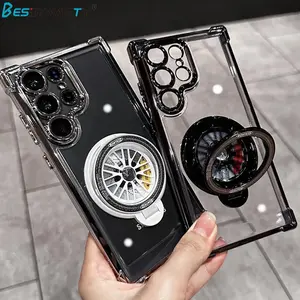 Shockproof Airbags Armor Magnetic Transparent Case for Samsung Galaxy S25 S24 Ultra S23 FE S22 Plus A54 A34 A15 A35 A55 A53 5G