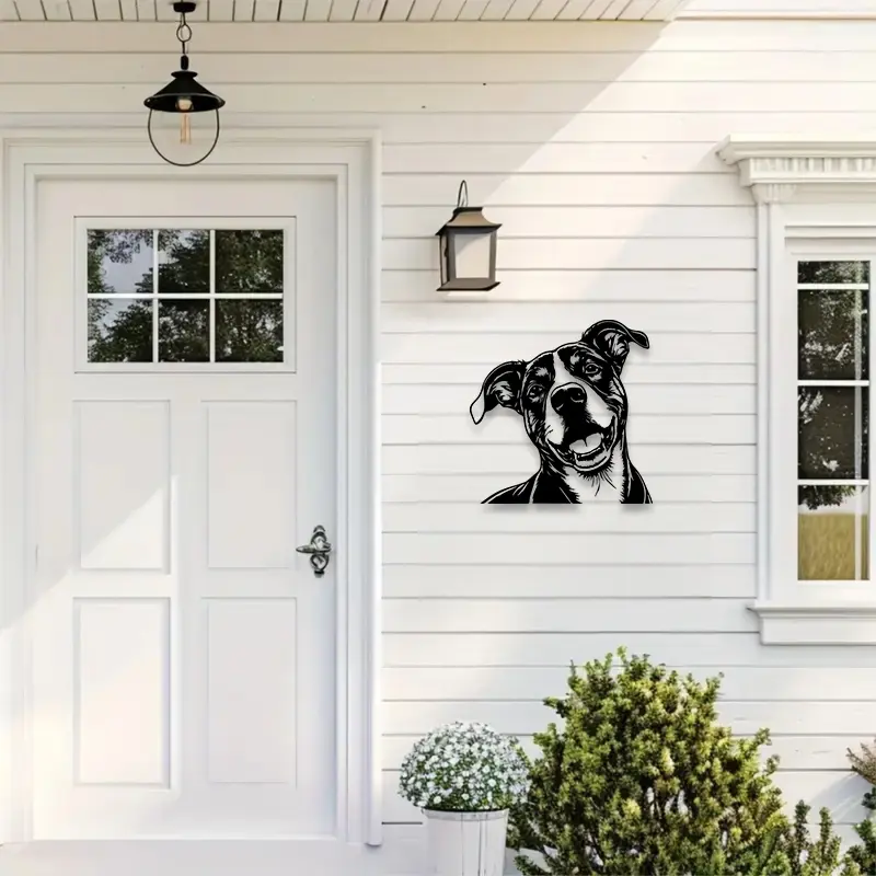 1pc Pitbull Metal Wall Art, Pitbull Statue Mural, Perfect for Kennel, Gym, Urban Wall Decor, Dog Show Decor, Ideal Gift for Dog Enthusiasts