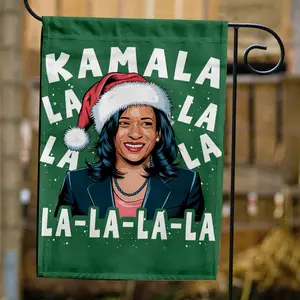 Kamala Lalalala Christmas Flag - Save America Christmas Flag - Presidential Election Garden Christmas Flag - President Kamala Christmas Flag -