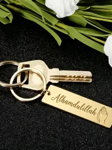 Bestselling Stainless Steel Keychain, Creative Quiet Prayer Design, Personalized Small Long Strip, Unique Accessory for Keys