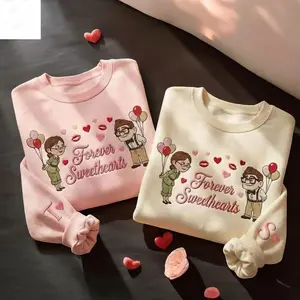 Embroidered forever sweathearts Couple Sweatshirt, Pixar Matching Shirts, holiday Valentine Gift