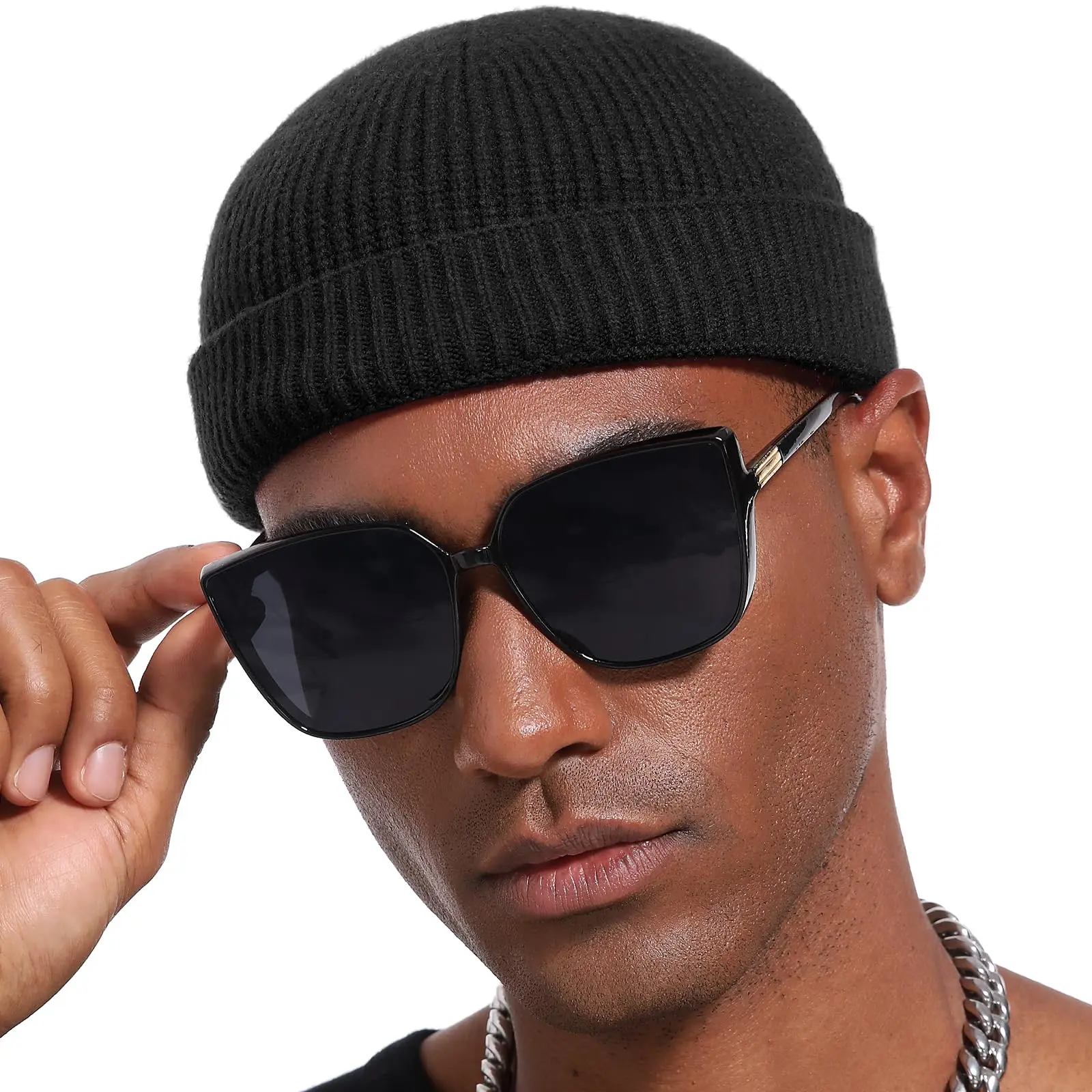 Thin Fisherman Beanie Hat For Men Women Fall Winter Short Knit Cuffed Fashion Trawler Cap Watch