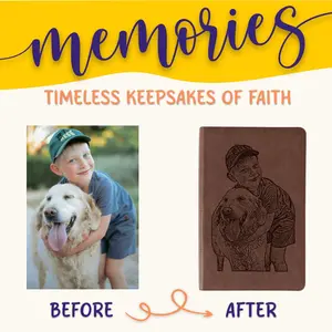Personalized KJV Single-Column Bible, Your Photo Engraved, King James Version Custom Engraved Bible, Christian Gifts, Baptism Gifts