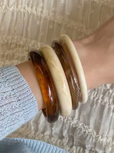 Elegant Vintage Style Acrylic Bracelets Set, Fashionable Minimalist Design, Perfect for Casual Wear & All-Season Parties