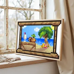 Terraria Paintings Posters Not So Lost In Paradise Game Poster Pixel Art Canvas Painting Black Frame Wall Decor Art Gift 12x18 16x24 24x36 Inches