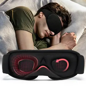 3D Sleeping Eye Mask，100% Lights Blockout Sleep Mask for Men Women, Soft Padded Sleeping Fabric Cover for Travel/Nap/Night Sleeping,Comfortable and Breathable