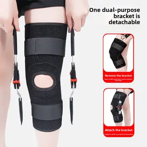 Adjustable Knee Rehabilitation Brace with 2-in-1 Removable Frame, -10°~120° Range of Motion and Comfortable Silicone Fit Protection for Sports Injury Recovery