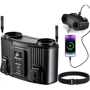 20000mAh 10-Speed Rechargeable Portable Clip-On Waist Belt Shirt Fan 20000RPM Turbo Cooling 130° Wide Airflow 40H Runtime Hands-Free Neck Fan for Outdoor Camping Jobsite Travel Black