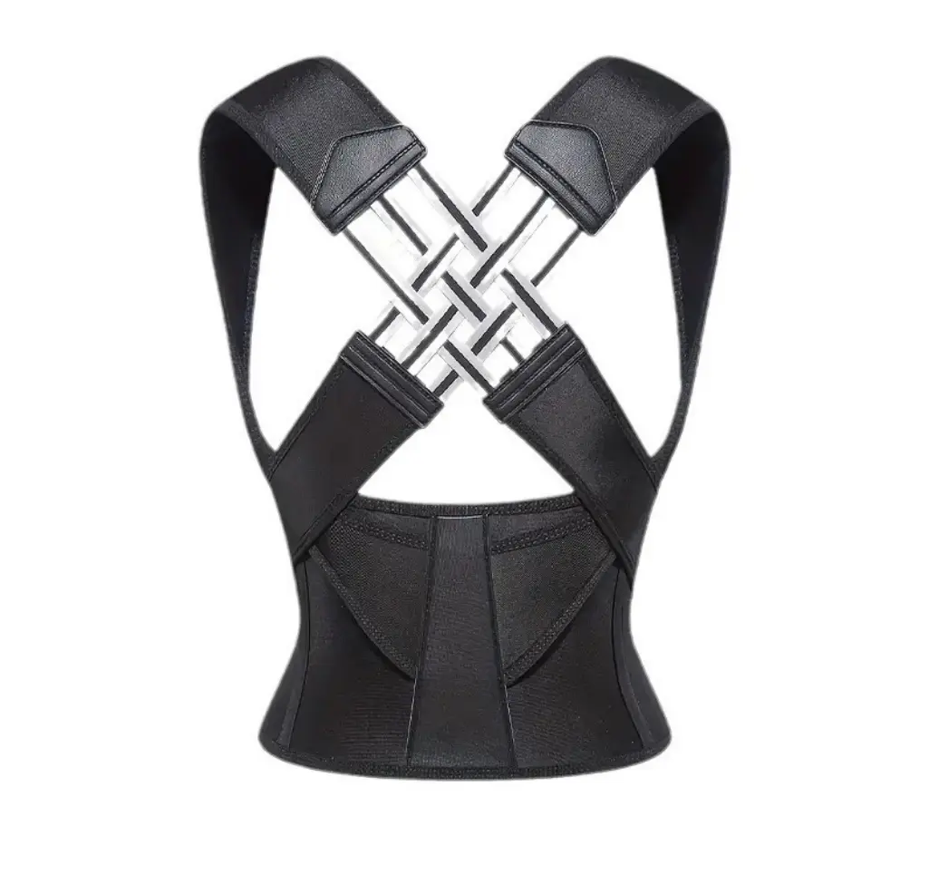 Unisex Adjustable Waist Cincher Belt - Posture Aid, Back Support Shoulder Brace, Hunchback Corrector, Open Shoulder Shapewear for Adults - Sports & Outdoor Fitness Accessory