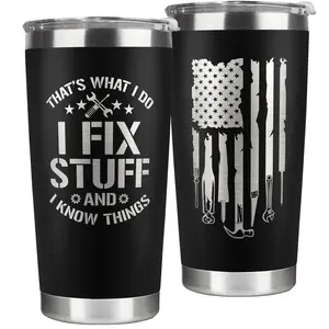 MAKEAGIFT 20 Oz Stainless Steel Tumbler for Men - Perfect Valentine's Day, Anniversary, Birthday Gift for Him- Durable, Portable, Temperature Retention Mug for Husband, Dad, Uncle, Grandpa