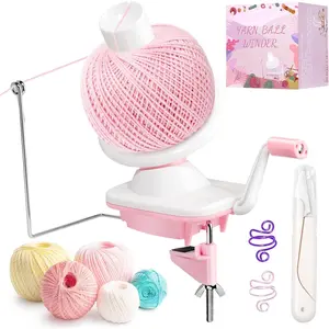 Pink Color Yarn Ball Winder, Yarn Winder for Crocheting, Yarn Spinner, Winding Up Large Yarn Cake Winder,Tension Ring and Clippers,  Winder Knitting, The Helper for Knitting Enthusiast