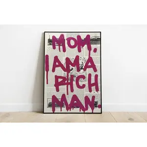 Mom I am Rich Graffiti Banksy Style Spray-paint Wealthy Money Dollars Cash Luxury | Wall Art Room Decor | Decorations