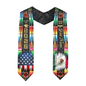 Guadalupe Mexican American Graduation Stole Personalized Name School Year, Class of 2026 Cultural Sash, Unique Senior Gift for College Ceremony Outfit