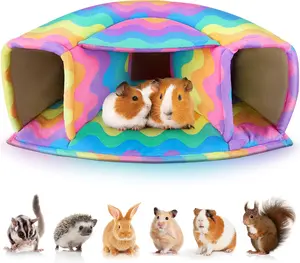 Guinea Pig Hideout Large Guinea Pig Bed Cozy Guinea Pig House Warm Guinea Pig Tunnel Washable Guinea Pig Accessories for Small Pet Hamster/Chinchilla/Bunny