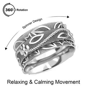 925 Sterling Silver Spinner Ring for Women Jewelry Size 10 Birthday Christmas Gifts