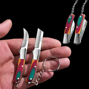 Edc Mini Portable Folding Knife, Sharp Pocket Knife Keychain, Outdoor Camping Travel Gift, Small Blade Keyring Hanging Accessory, Folding Pocket Knives
