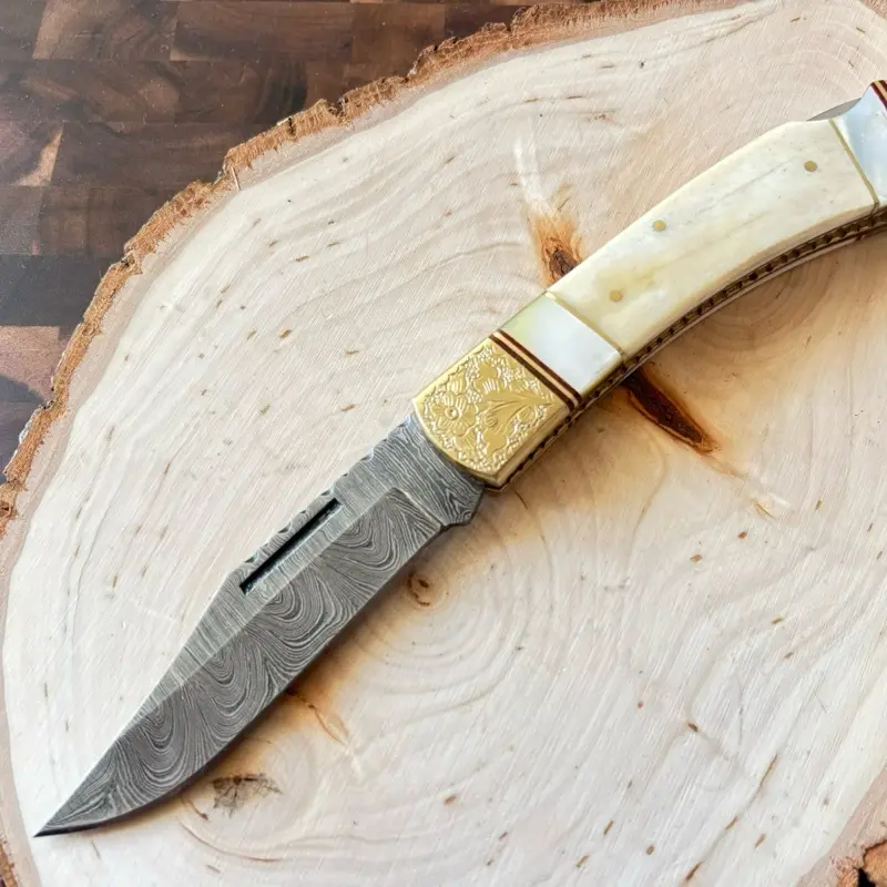 5” Manual Pocket Knife Classic Brass Bolsters 4” Blade
