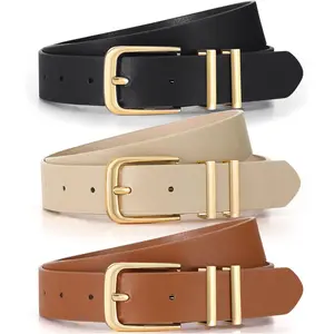 3 Pack Premium Women's Waist Belts for Fashionistas - Stylish Belts for Jeans, Pants and Dresses with Elegant Buckle Design
