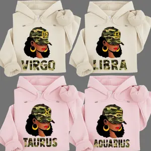 All 12 Zodiac Hoodie Camo Design, Astrology Streetwear Hoodie for Women, Horoscope Fashion Gift, Military Style Graphic Hoodie, Trendy Casual Wear.