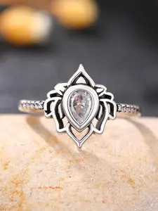1 PC Retro Style Cubic Zirconia Ring For Women For Wedding Engagement Anniversary Party Jewelry Valentine's Day Gift