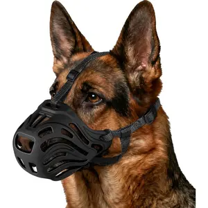 Dog Muzzle, Soft Breathable Dog Muzzles Suitable Dogs, Adjustable Basket Muzzles Prevents Chewing and Biting for Grooming Trimming Training (Black, XL (66l