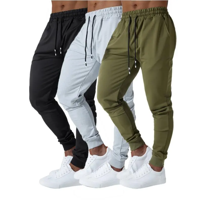 3pcs Mens Jogger Sweatpants Ultra Elastic Pants Deep Side Pockets Gym Running Workout Athletic Bottom Sweatpants, Normal, Unisex Clothes